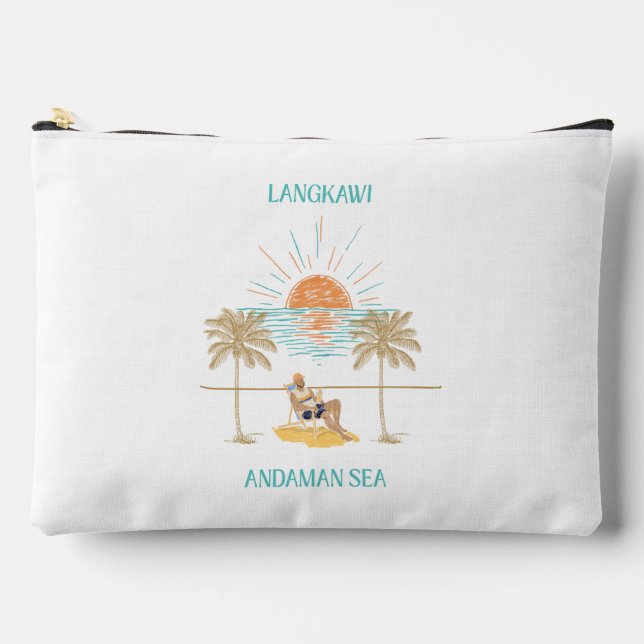 Langkawi Andaman Sea Retro Chic Accessory Pouch (Front)