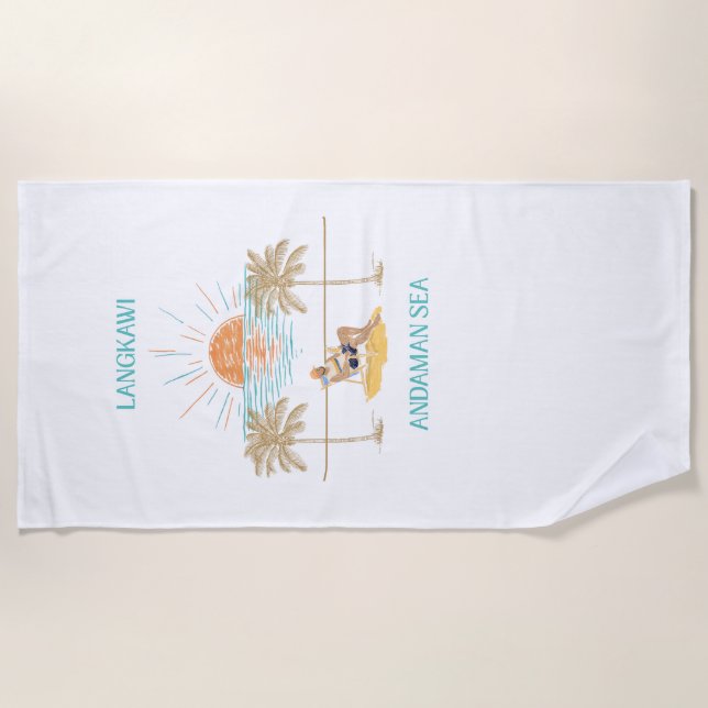 Langkawi Andaman Sea Retro Chic Beach Towel (Front)
