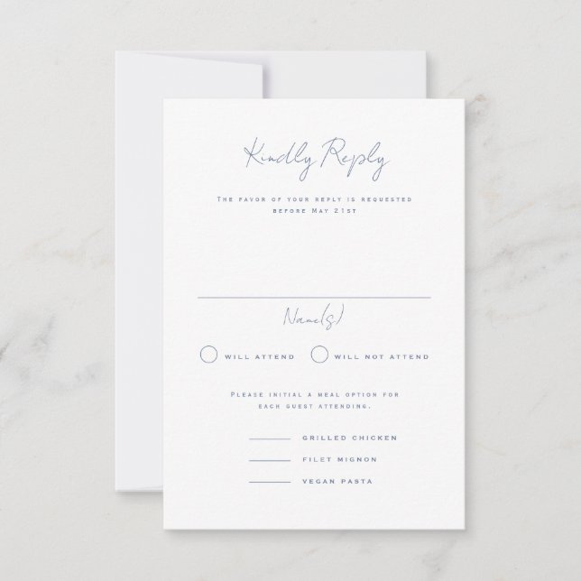 Langley Portrait Wedding RSVP Card (Front)