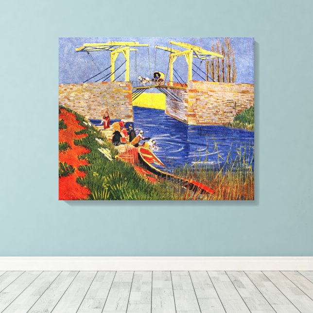 Langlois Bridge at Arles by Vincent van Gogh Canvas Print (Insitu(Wood Floor))