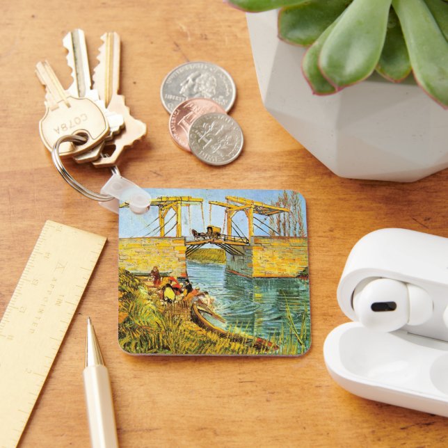 Langlois Bridge at Arles by Vincent van Gogh Key Ring (Desk)