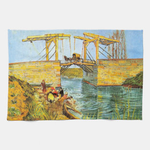 Langlois Bridge at Arles by Vincent van Gogh Tea Towel
