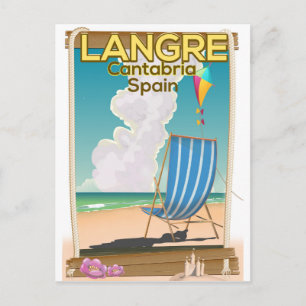 Langre, Cantabria Spain beach poster Postcard