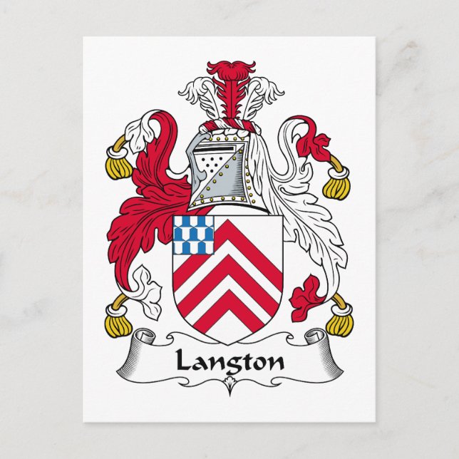 Langton Family Crest Postcard (Front)
