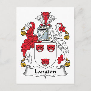 Langton Family Crest Postcard