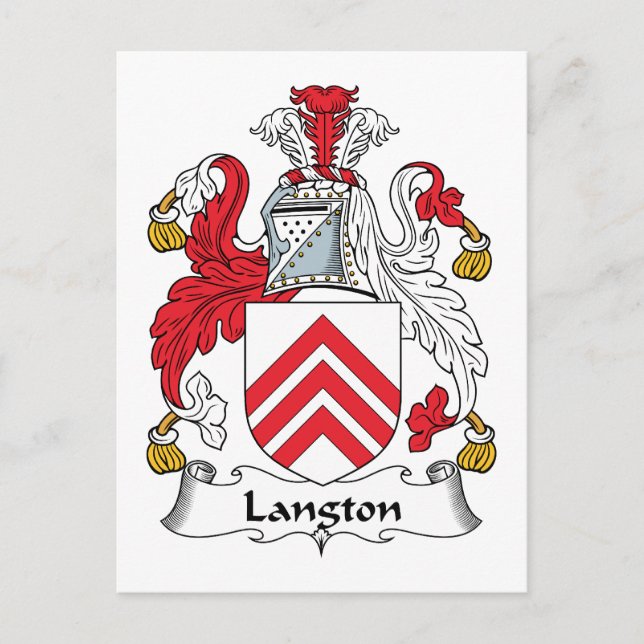 Langton Family Crest Postcard (Front)