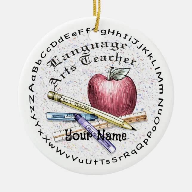 Language Arts Teacher ornament (Front)