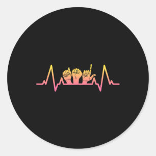 Language Heartbeat Tee Teacher Deaf Awareness Asl Classic Round Sticker
