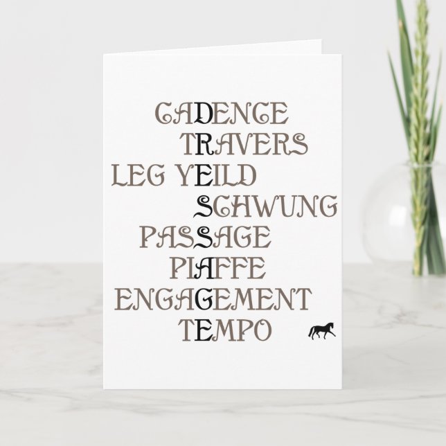 Language of Dressage Card (Front)
