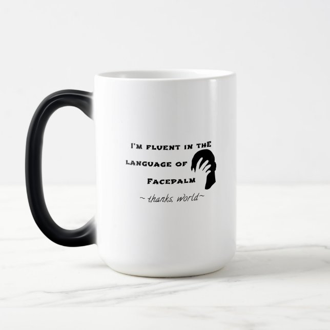 Language of Facepalm Magic Mug (Left)