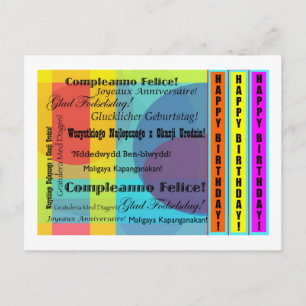 Languages Birthday Postcard