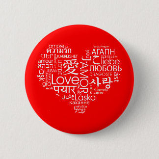 Languages of Love Heart 6 Cm Round Badge