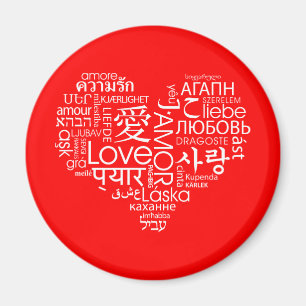 Languages of Love Heart Magnet