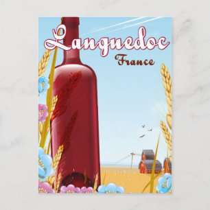 Languedoc France travel poster Postcard