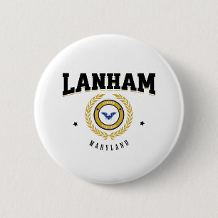 Lanham Maryland Black 6 Cm Round Badge