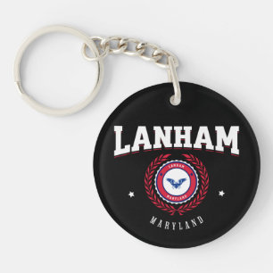 Lanham Maryland Red and White Key Ring