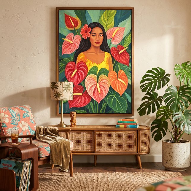 Lani in Athuriums canvas print (Creator Uploaded)