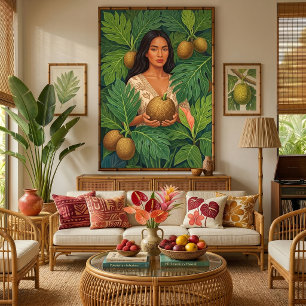 Lani in breadfruit canvas print