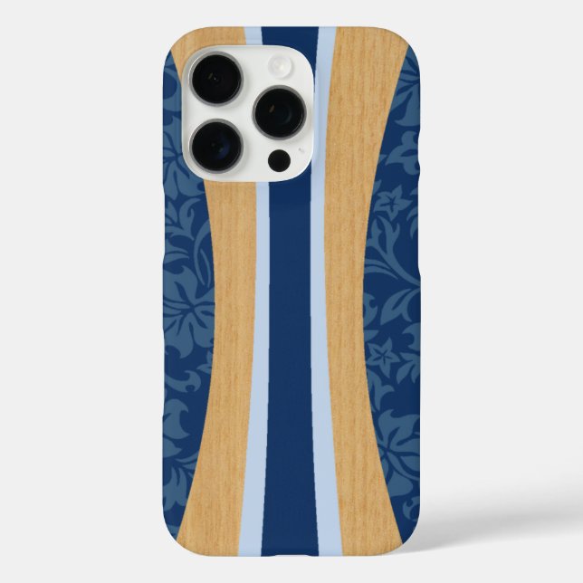 Laniakea Hawaiian Faux Wood Surfboard in Navy Case-Mate iPhone Case (Back)