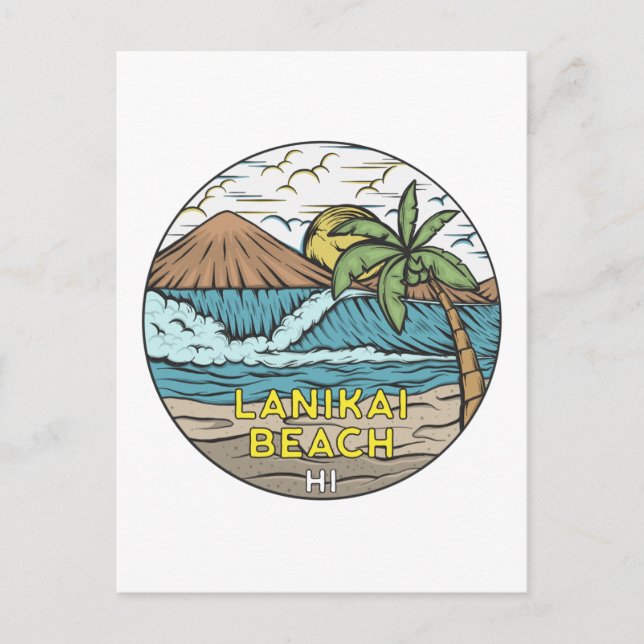Lanikai Beach Hawaii Vintage Postcard (Front)