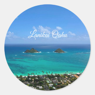 Lanikai Oahu Classic Round Sticker