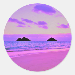 Lanikai Sunrise Classic Round Sticker