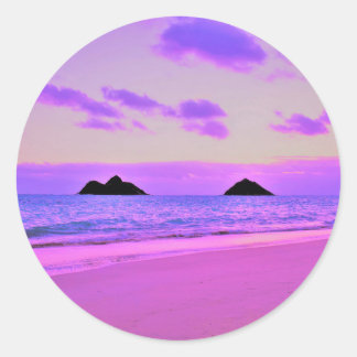 Lanikai Sunrise Classic Round Sticker
