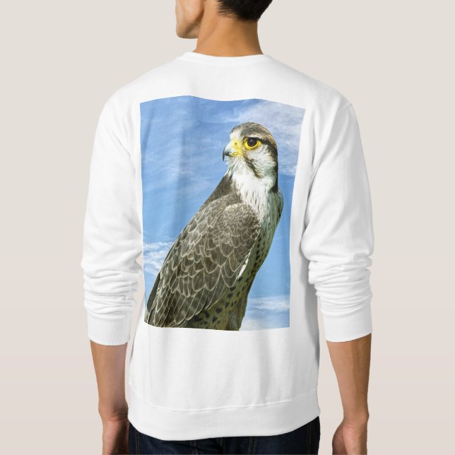 Lanner Falcon perched Sweatshirt (Back)