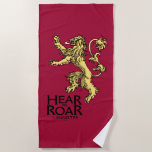 Lannister Sigil - Hear Me Roar Beach Towel