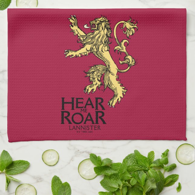 Lannister Sigil - Hear Me Roar Tea Towel (Folded)