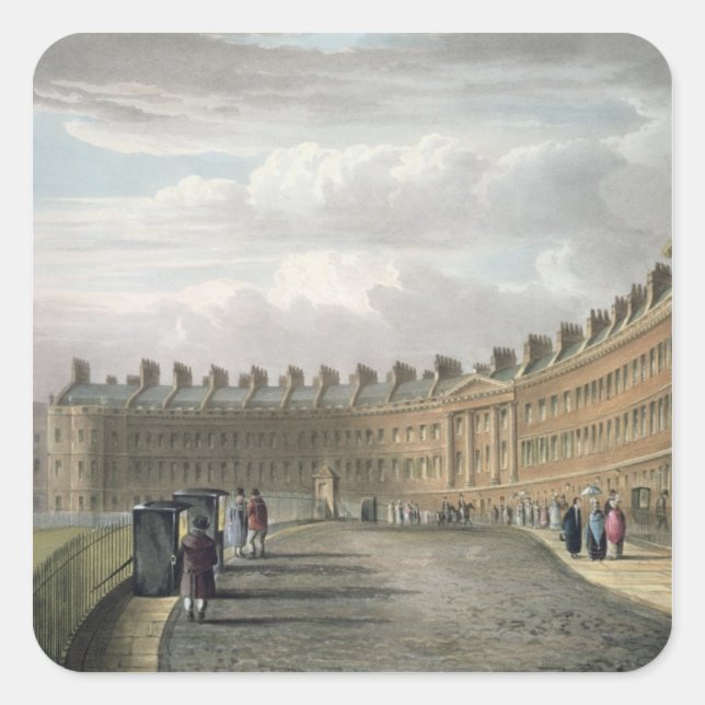 Lansdown Crescent, Bath, 1820 Square Sticker (Front)