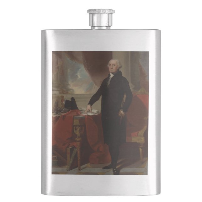 Lansdowne Portrait: US President George Washington Hip Flask (Front)