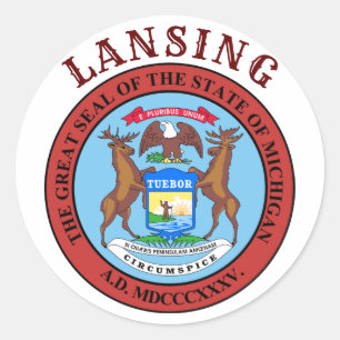 Lansing, Michigan Classic Round Sticker