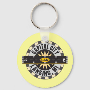 Lansing, Michigan LAN Airport Key Ring