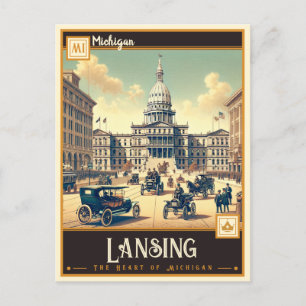 Lansing, Michigan   Vintage Postcard