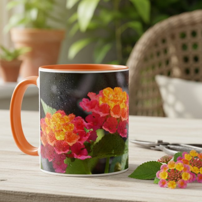Lantana Bright Colourful Botanical Flowers Mug (Creator Uploaded)