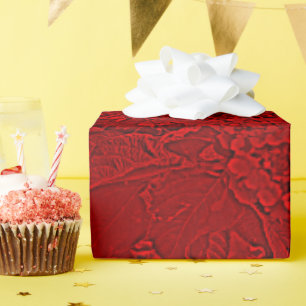 Lantana Floral Red Design Wrapping Paper