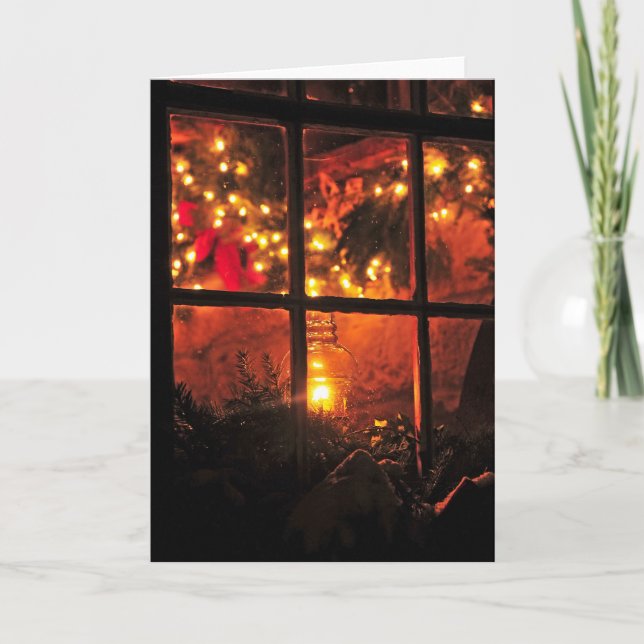 Lantern at Night Holiday Card (Front)