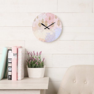“Lantern Dreams” Pastel Ramadan Large Clock
