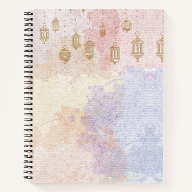 “Lantern Dreams” Pastel Ramadan Notebook (Front)
