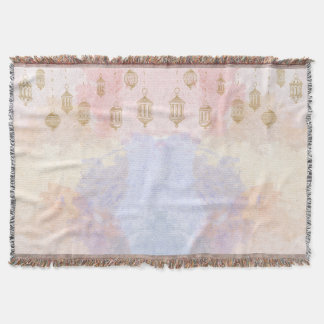 “Lantern Dreams” Pastel Ramadan Throw Blanket