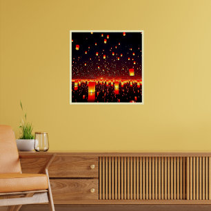 Lantern Festival Night Glow Artwork Poster