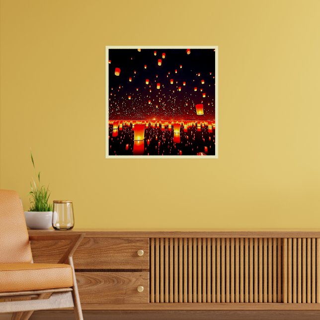 Lantern Festival Night Glow Artwork Poster (Living Room 2)