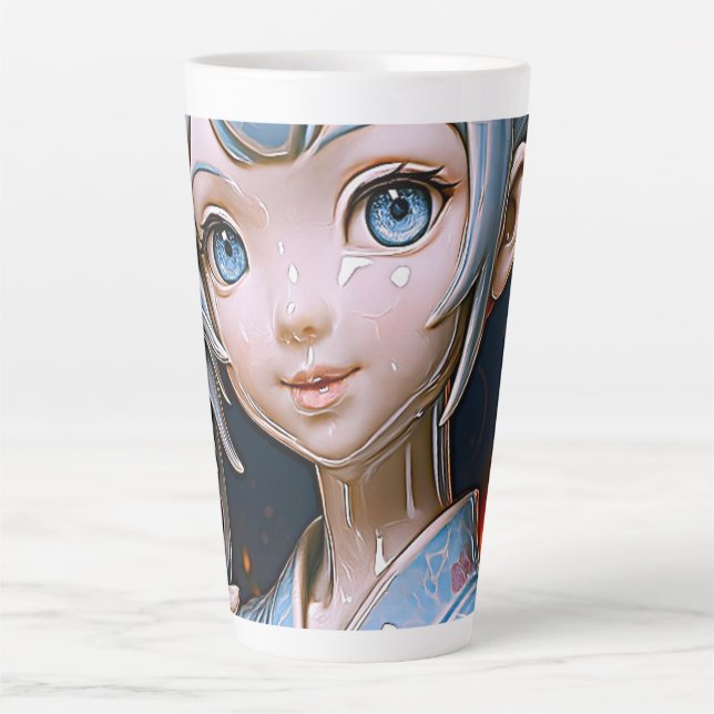Lantern Festival Porcelain Waifu Latte Mug (Front)