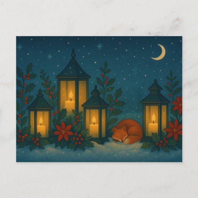 Lantern Fox Garden Postcard (Front)