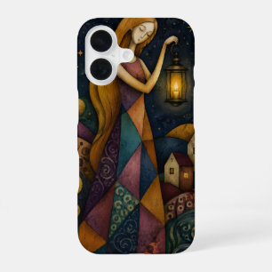 LANTERN GIRL UNDER BLUE STARRY SKY iPhone 16 CASE