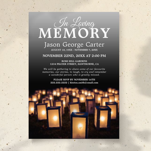 Lantern Memorial Service | Celebration of Life Invitation (Creator Uploaded)