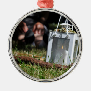 Lantern of light metal tree decoration