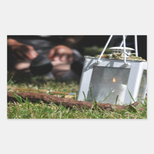 Lantern of light rectangular sticker