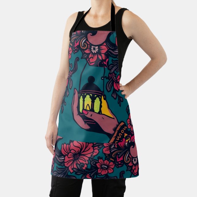 Lantern of Light – Retro Ornamental Glow Apron (Insitu)